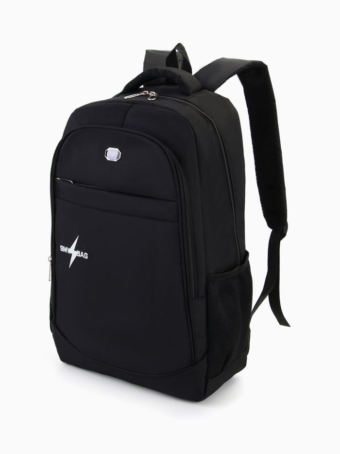 Рюкзак молодёжный на молниях, 4 кармана, размер 35×18×50 см, чёрный/белый