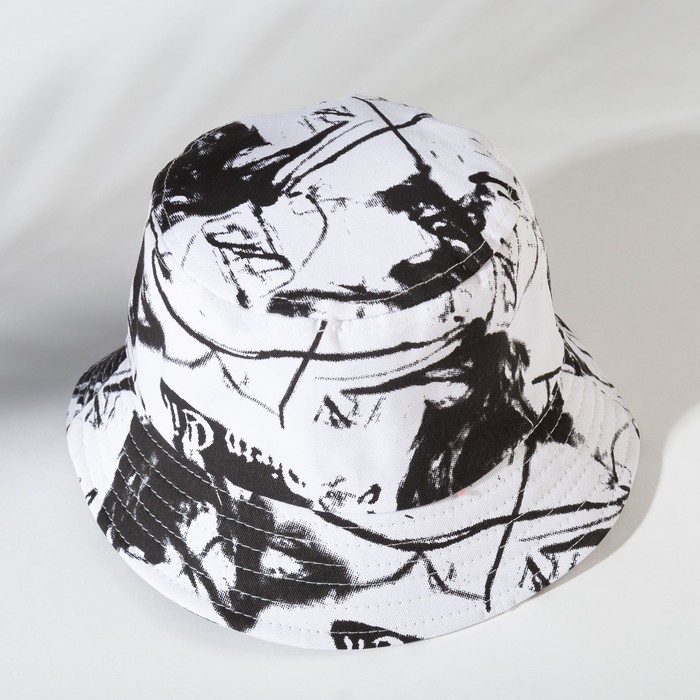 Панама детская MINAKU «Тай-Дай», чёрный/белый, размер 54 (5-7 лет)